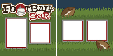 Football Star - Digital Scrapbook Pages - INSTANT DOWNLOAD - EZscrapbooks Scrapbook Layouts Sports