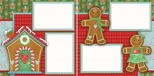 Gingerbread - Digital Scrapbook Pages - INSTANT DOWNLOAD - EZscrapbooks Scrapbook Layouts Christmas