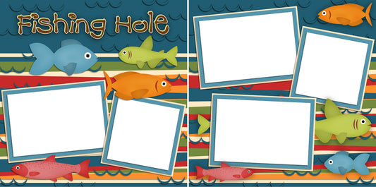 Fishing Hole - Digital Scrapbook Pages - INSTANT DOWNLOAD - EZscrapbooks Scrapbook Layouts Hunting - Fishing