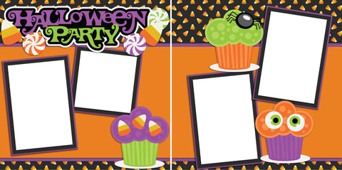 Halloween Party  -Digital Scrapbook Pages - INSTANT DOWNLOAD - EZscrapbooks Scrapbook Layouts Halloween
