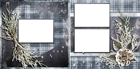 Frosted Branches - Digital Scrapbook Pages - INSTANT DOWNLOAD - EZscrapbooks Scrapbook Layouts Winter