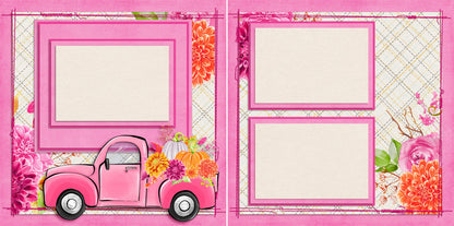 Pink Farm Truck - 5062 - EZscrapbooks Scrapbook Layouts Fall - Autumn, Farm - Garden