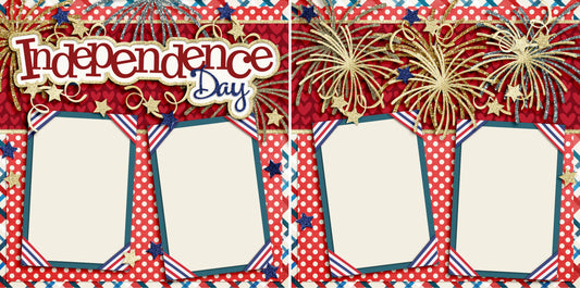 Independence Day - Digital Scrapbook Pages - INSTANT DOWNLOAD - 2019 - EZscrapbooks Scrapbook Layouts July 4th - Patriotic