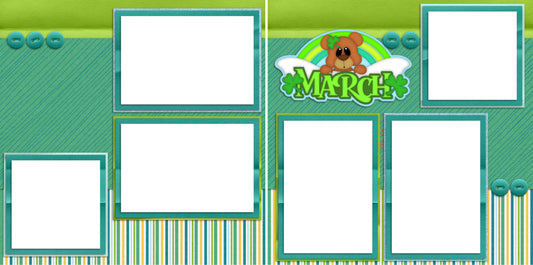 March - Digital Scrapbook Pages - INSTANT DOWNLOAD - EZscrapbooks Scrapbook Layouts Months of the Year