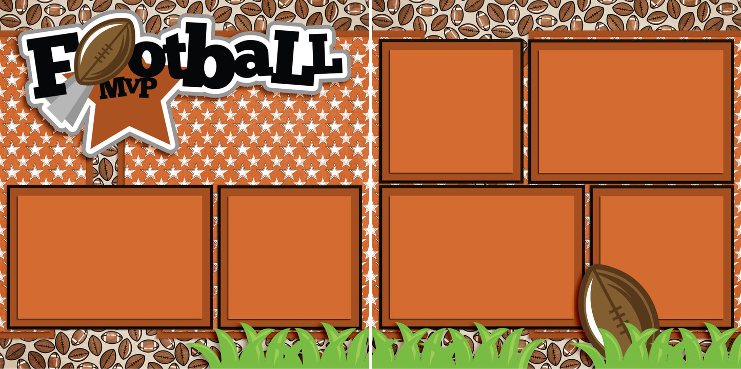 Football MVP Orange - 3254 - EZscrapbooks Scrapbook Layouts football, Sports