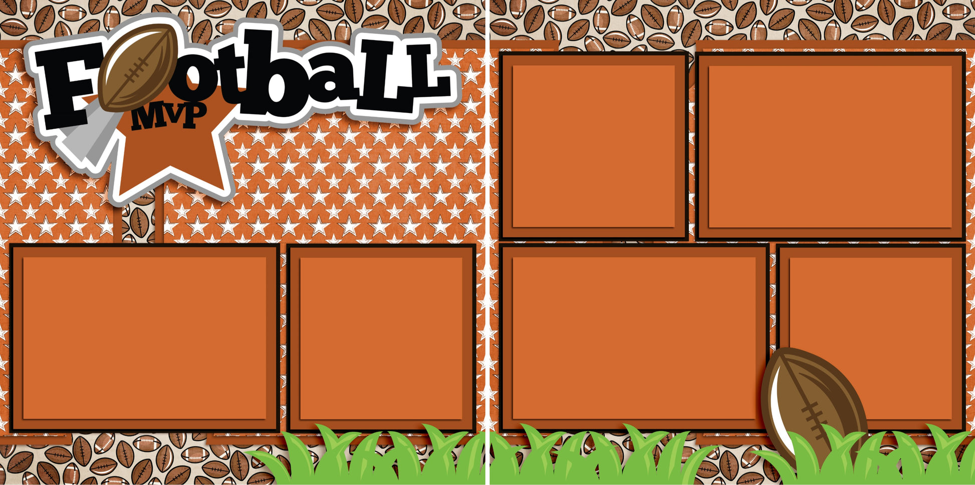 Football MVP Orange - 3254 - EZscrapbooks Scrapbook Layouts football, Sports