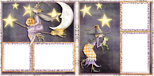 Witchy Night - Digital Scrapbook Pages - INSTANT DOWNLOAD - EZscrapbooks Scrapbook Layouts Halloween