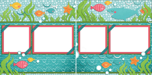 Little Fishies - Digital Scrapbook Pages - INSTANT DOWNLOAD - EZscrapbooks Scrapbook Layouts Hunting - Fishing, Swimming - Pool