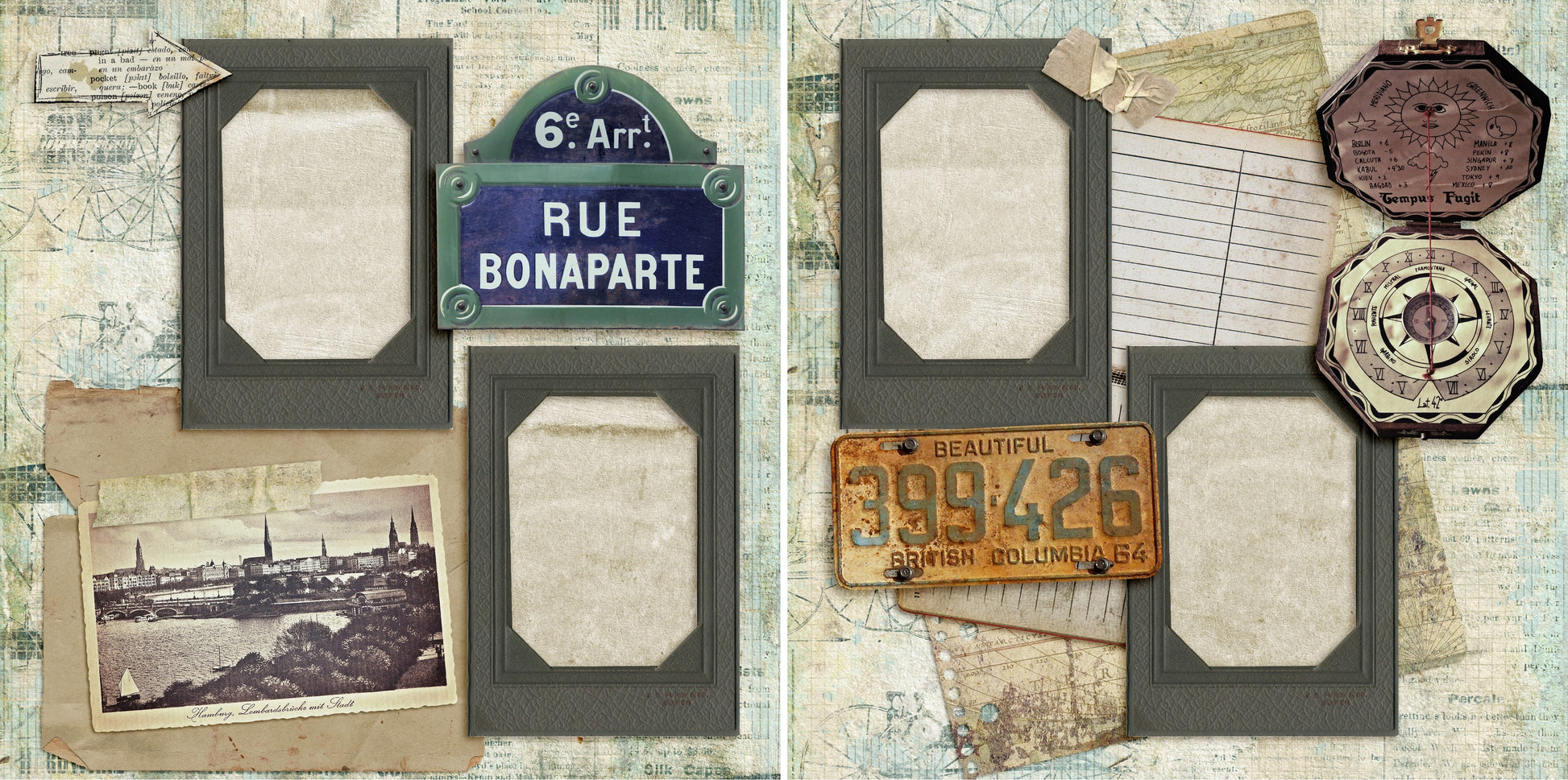 Rue Bonaparte - 4590 - EZscrapbooks Scrapbook Layouts Heritage