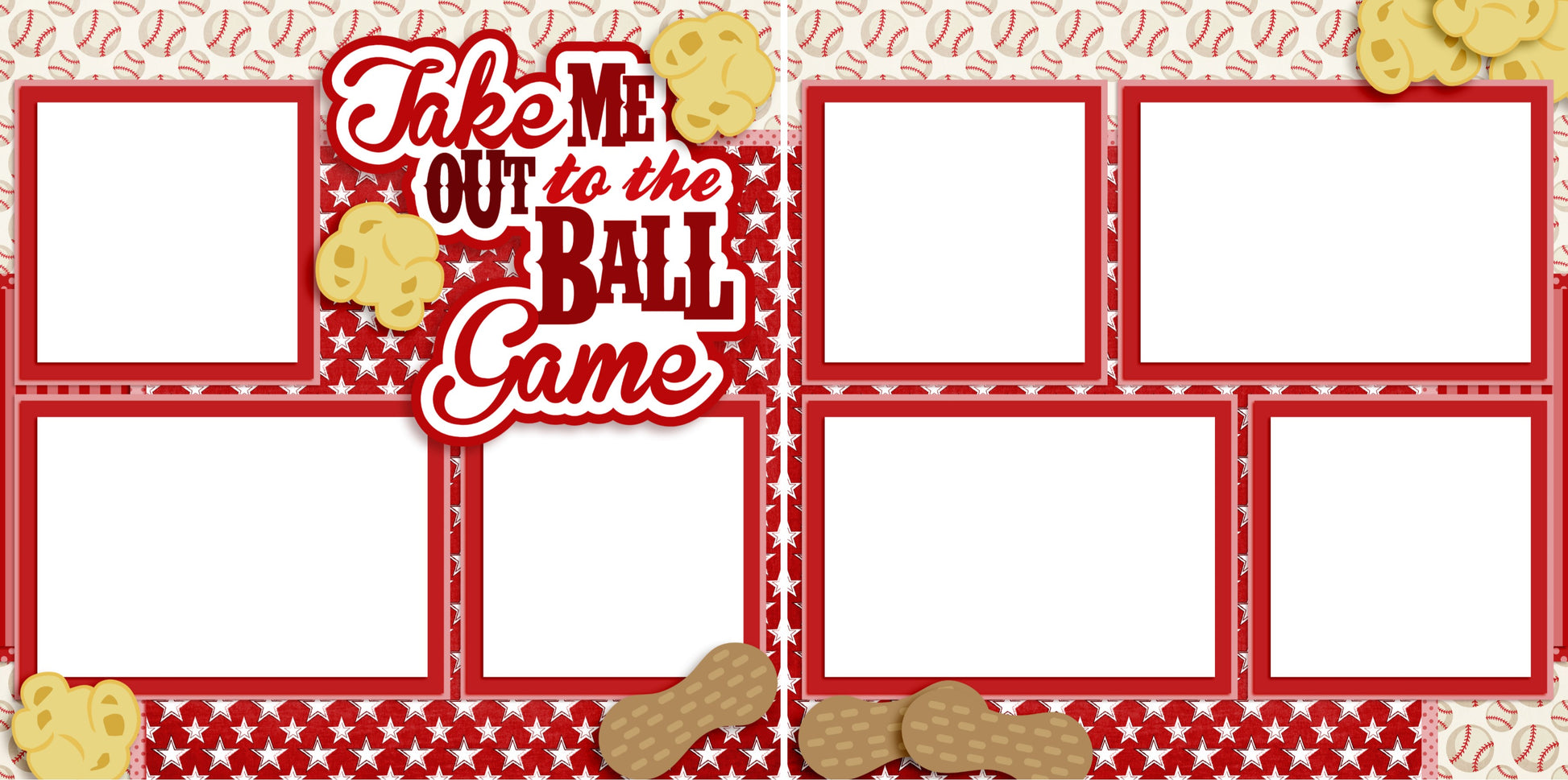 Take Me Out to the Ball Game Red - 3234 - EZscrapbooks Scrapbook Layouts baseball, Sports