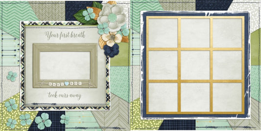 Baby Boy First Breath - 800 - EZscrapbooks Scrapbook Layouts Baby - Toddler