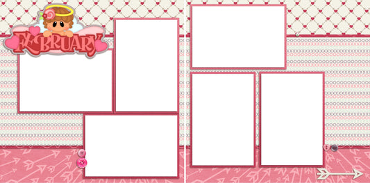 February - Digital Scrapbook Pages - INSTANT DOWNLOAD - EZscrapbooks Scrapbook Layouts Months of the Year