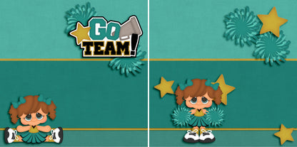 Cheer - Go Team NPM - 3445 - EZscrapbooks Scrapbook Layouts Dance - Music - Cheer