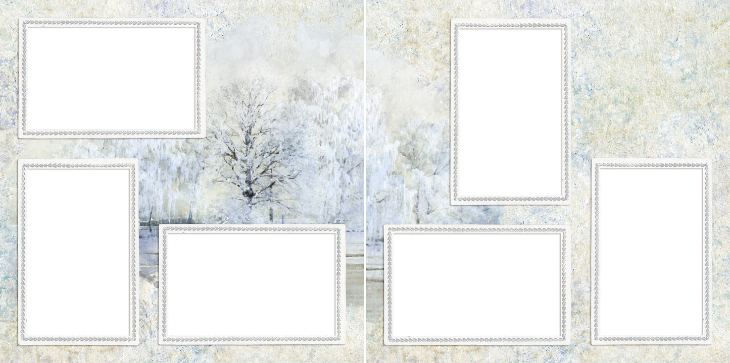 Stillness of Winter - Digital Scrapbook Pages - INSTANT DOWNLOAD - EZscrapbooks Scrapbook Layouts holiday, snow, winter