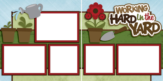 Working Hard in the Yard - Digital Scrapbook Pages - INSTANT DOWNLOAD - EZscrapbooks Scrapbook Layouts Farm - Garden, Summer