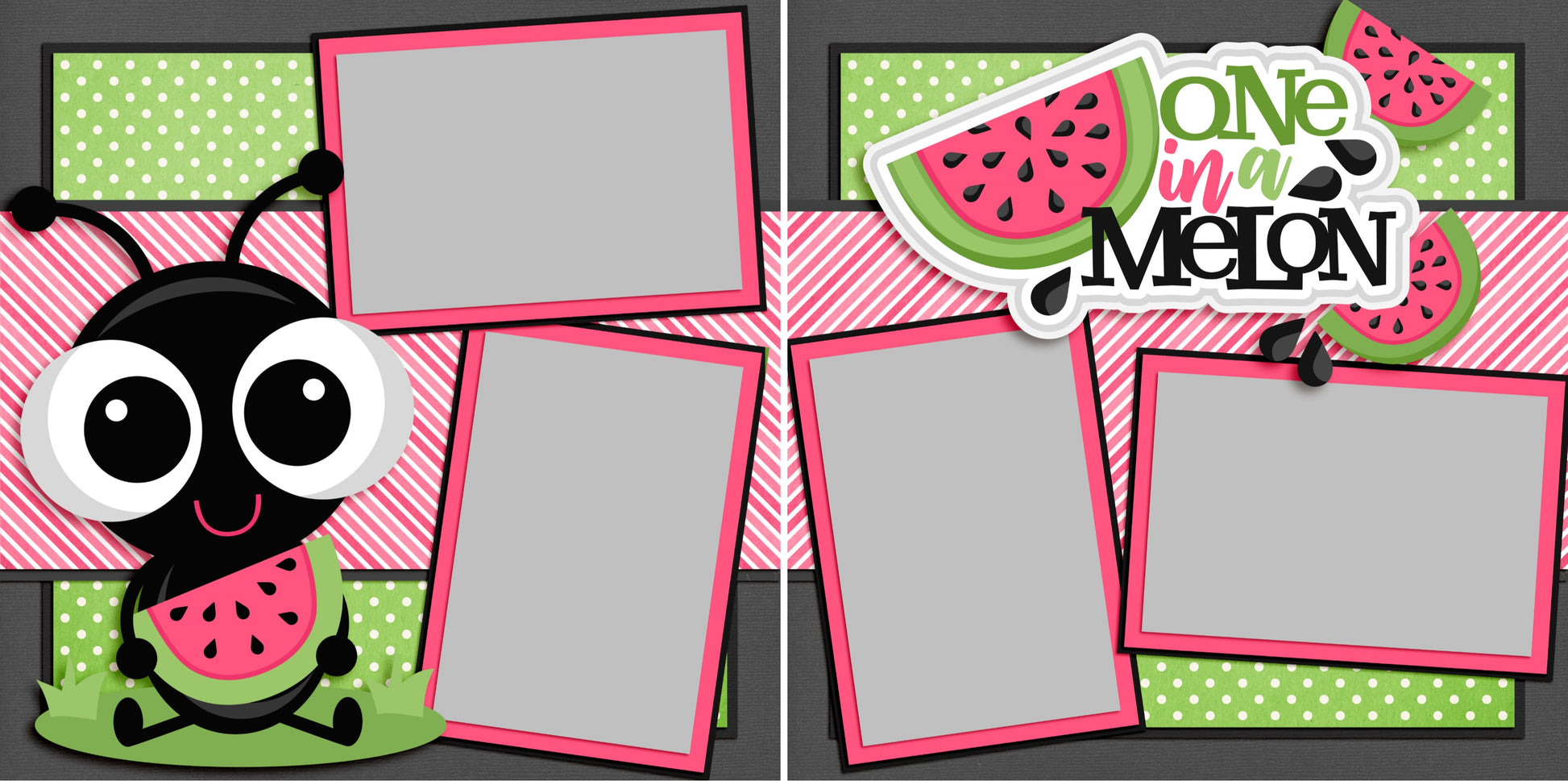One in a Melon - 3212 - EZscrapbooks Scrapbook Layouts Foods, Summer, Swimming - Pool