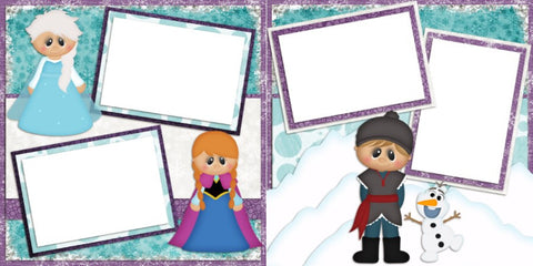 Frozen Friends - Digital Scrapbook Pages - INSTANT DOWNLOAD - EZscrapbooks Scrapbook Layouts Disney
