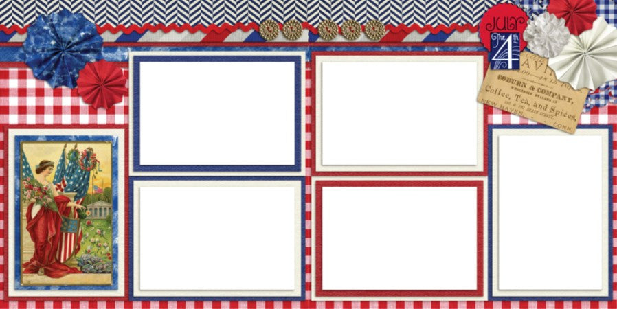 Freedom - Digital Scrapbook Pages - INSTANT DOWNLOAD - EZscrapbooks Scrapbook Layouts July 4th - Patriotic