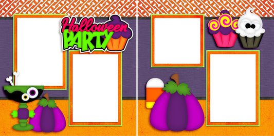 Halloween Party - Digital Scrapbook Pages - INSTANT DOWNLOAD - EZscrapbooks Scrapbook Layouts Halloween