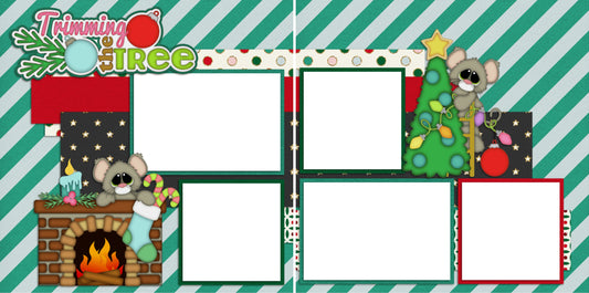 Trimming the Tree - Digital Scrapbook Pages - INSTANT DOWNLOAD - EZscrapbooks Scrapbook Layouts Christmas