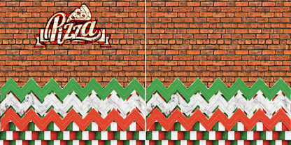 Brick Wall- Pizza NPM - 5311 - EZscrapbooks Scrapbook Layouts Foods, pizza