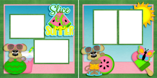 Slice of Summer - Digital Scrapbook Pages - INSTANT DOWNLOAD - EZscrapbooks Scrapbook Layouts Summer