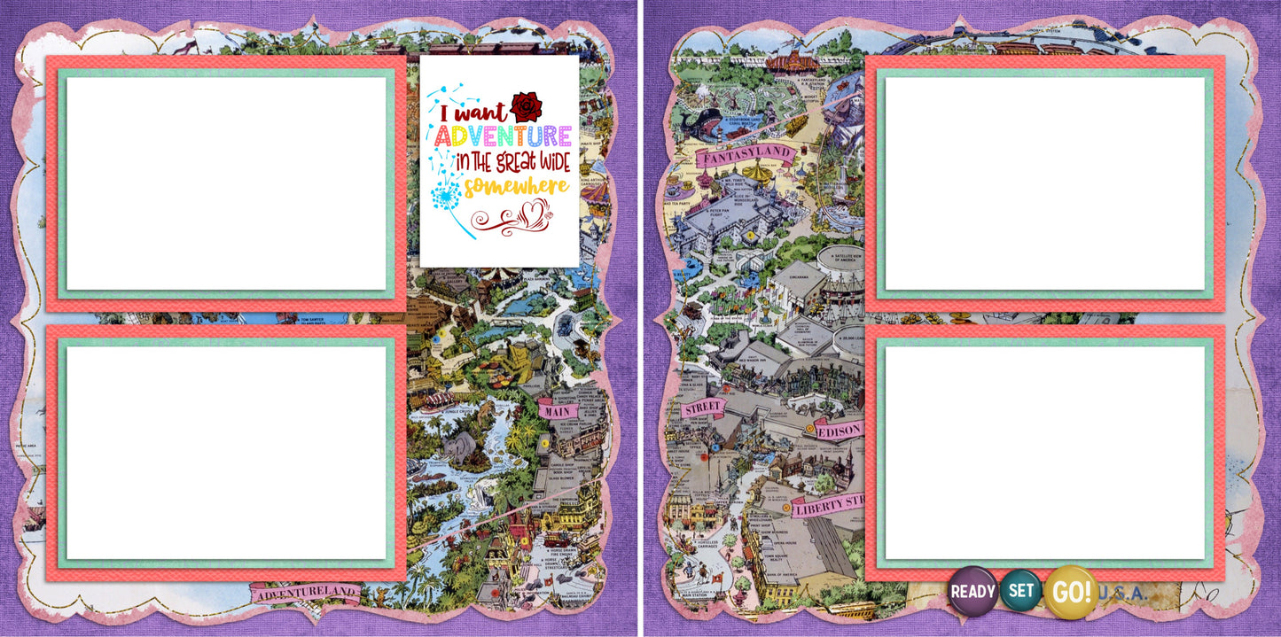 Adventure Girl - Digital Scrapbook Pages - INSTANT DOWNLOAD - EZscrapbooks Scrapbook Layouts Disney