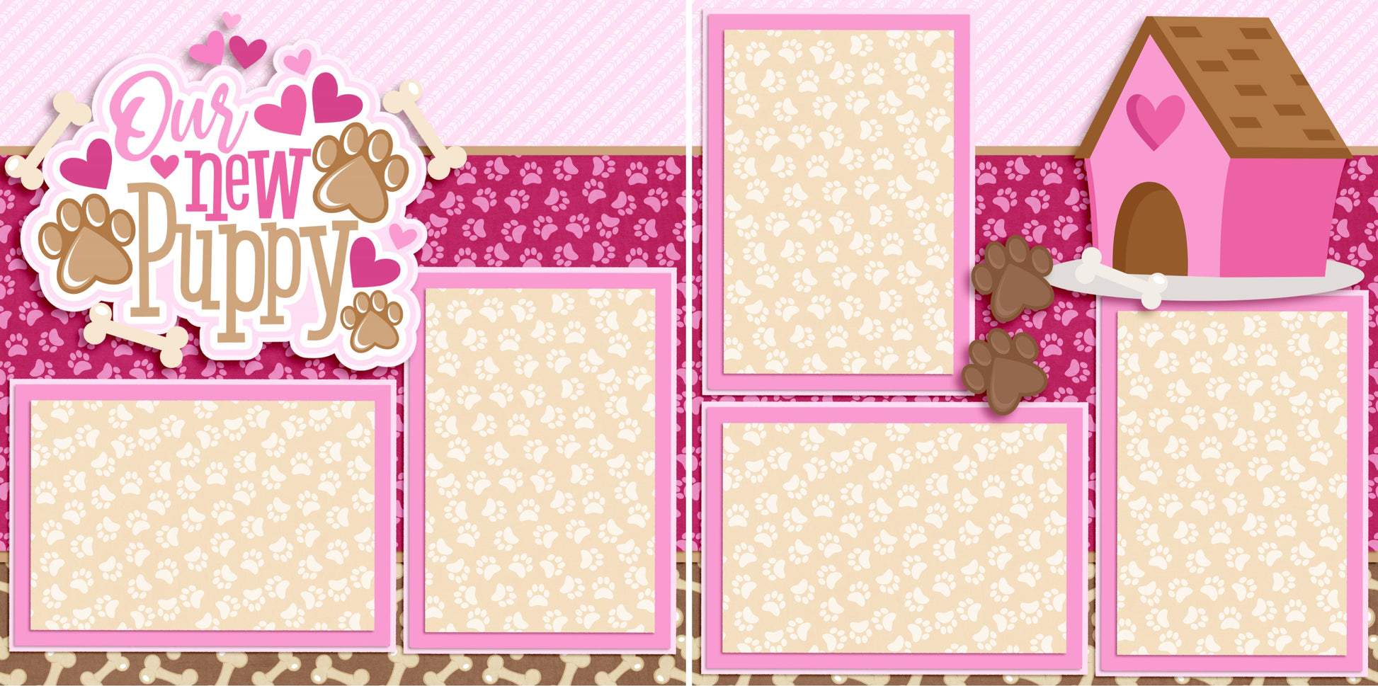 Our New Puppy Pink - 4028 - EZscrapbooks Scrapbook Layouts dogs, Pets
