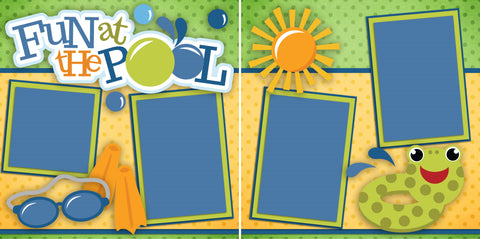 Fun at the Pool - 2316 - EZscrapbooks Scrapbook Layouts Beach - Tropical, Swimming - Pool