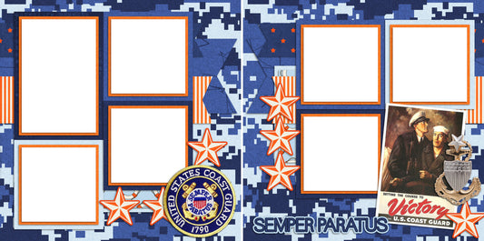 Coast Guard 2 - Digital Scrapbook Pages - INSTANT DOWNLOAD - EZscrapbooks Scrapbook Layouts Military