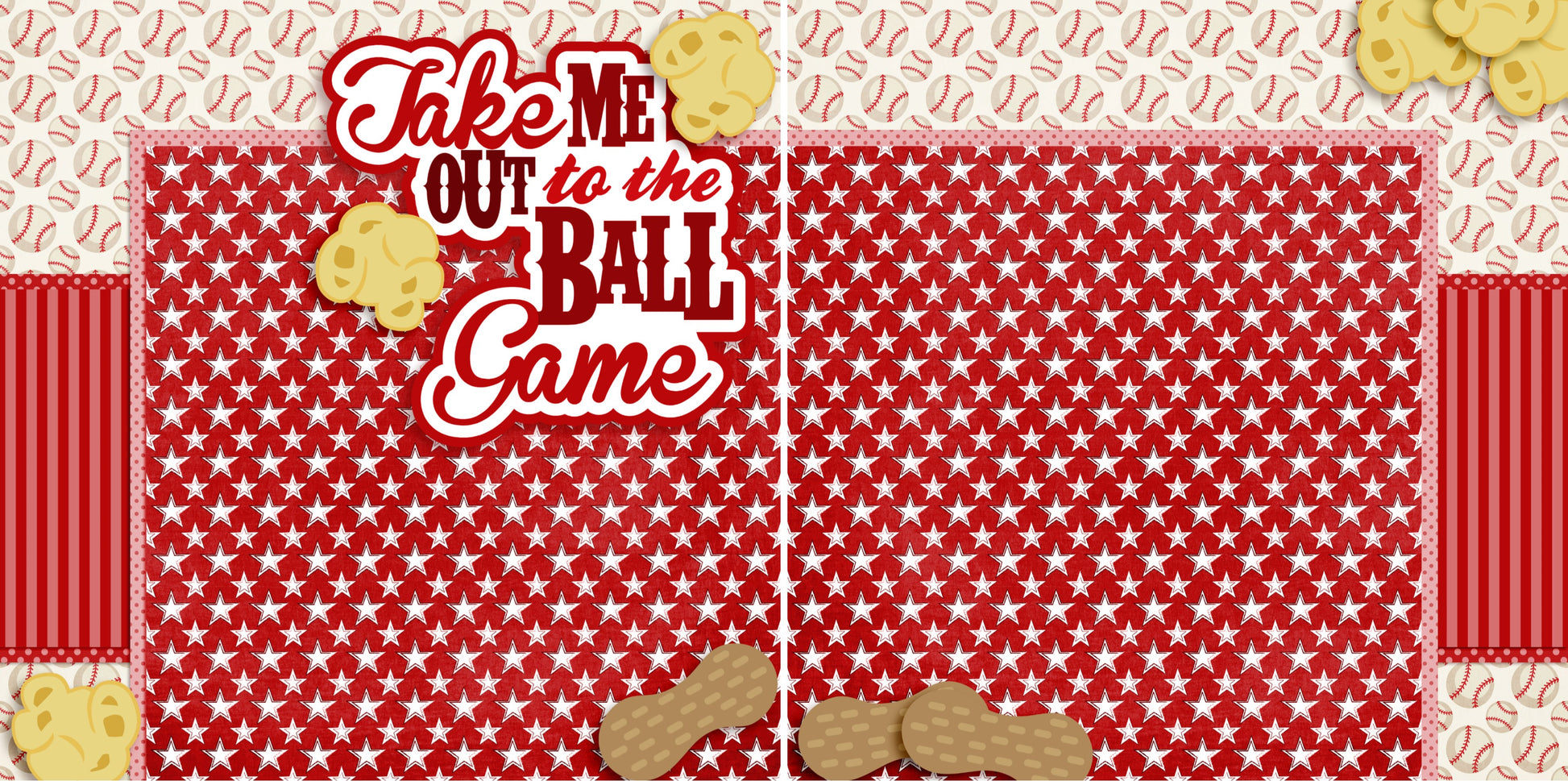 Take Me Out to the Ball Game Red NPM - 3235 - EZscrapbooks Scrapbook Layouts baseball, Sports