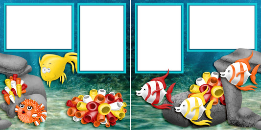 Under the Sea - Digital Scrapbook Pages - INSTANT DOWNLOAD - 2019 - EZscrapbooks Scrapbook Layouts Beach - Tropical, Swimming - Pool
