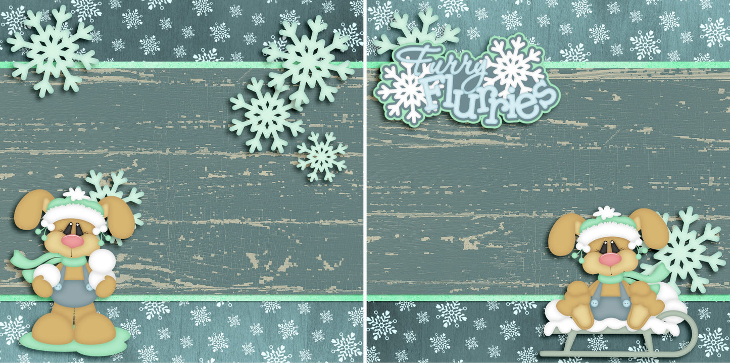 Furry Flurries NPM - 3655 - EZscrapbooks Scrapbook Layouts Christmas