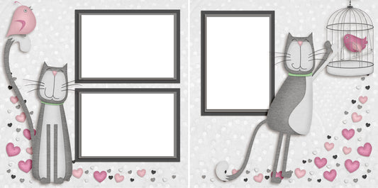 Kitty Love - Digital Scrapbook Pages - INSTANT DOWNLOAD - EZscrapbooks Scrapbook Layouts Cats, Pets
