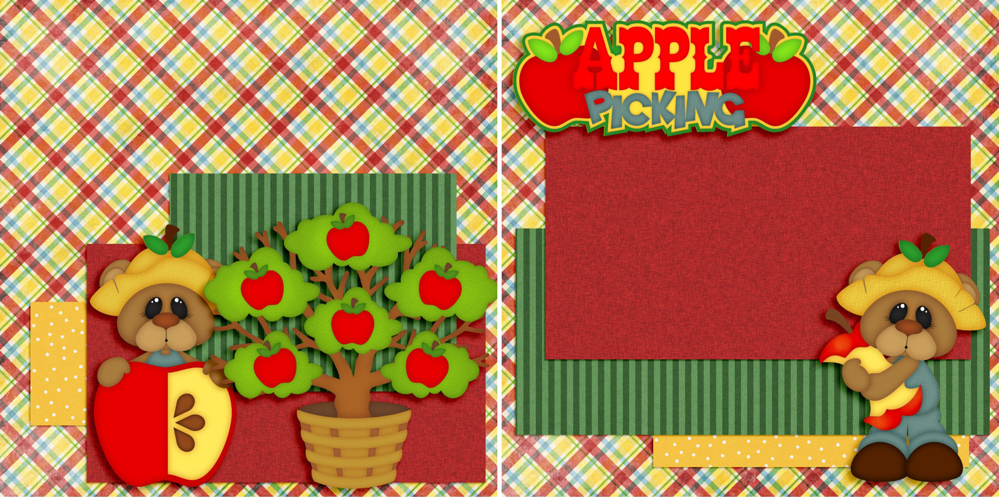 Apple Picking NPM - 4145 - EZscrapbooks Scrapbook Layouts Fall - Autumn