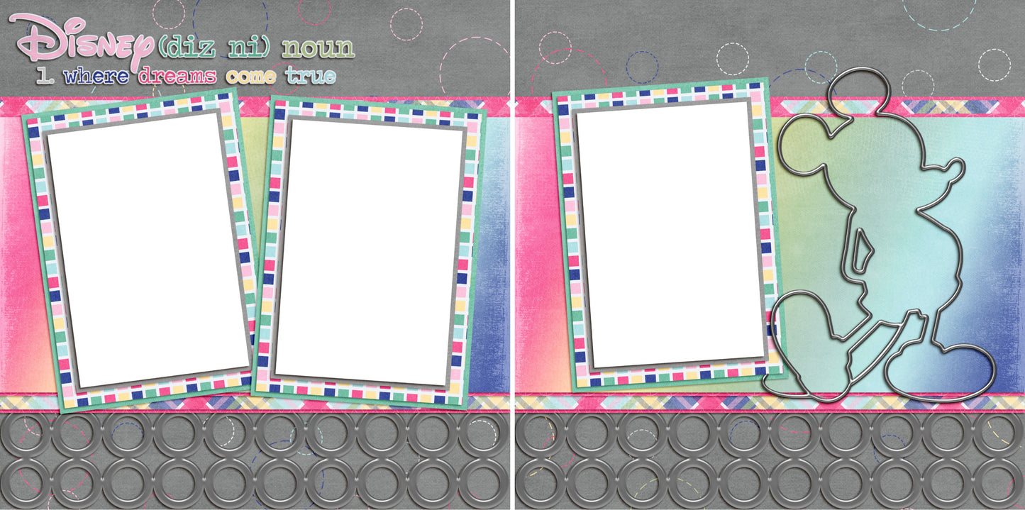 Where Dreams Come True - Digital Scrapbook Pages - INSTANT DOWNLOAD - EZscrapbooks Scrapbook Layouts Disney