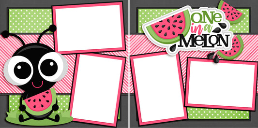 One in a Melon - Digital Scrapbook Pages - INSTANT DOWNLOAD - EZscrapbooks Scrapbook Layouts July 4th - Patriotic, Summer, Swimming - Pool