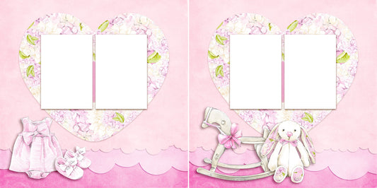 Sweet Baby Girl - Digital Scrapbook Pages - INSTANT DOWNLOAD - EZscrapbooks Scrapbook Layouts baby, fairytale, girl, pink, princess