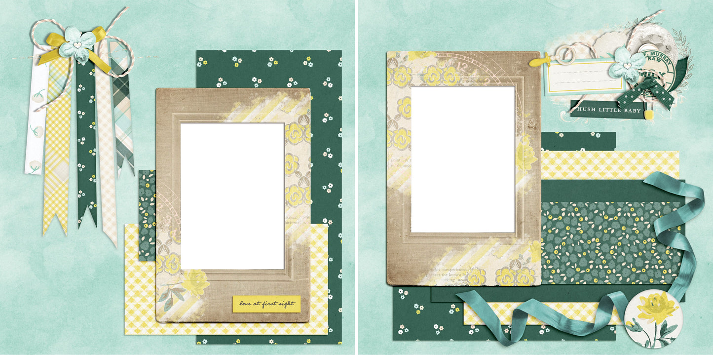 Hush Little Baby - Digital Scrapbook Pages - INSTANT DOWNLOAD - EZscrapbooks Scrapbook Layouts Baby