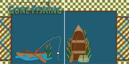 Gone Fishing NPM - 2339 - EZscrapbooks Scrapbook Layouts Hunting - Fishing