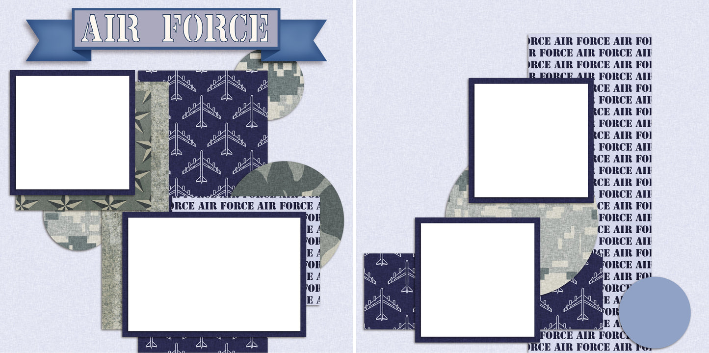 Air Force - Digital Scrapbook Pages - INSTANT DOWNLOAD - EZscrapbooks Scrapbook Layouts Air Force, Armed Forces, Military, Patriotic