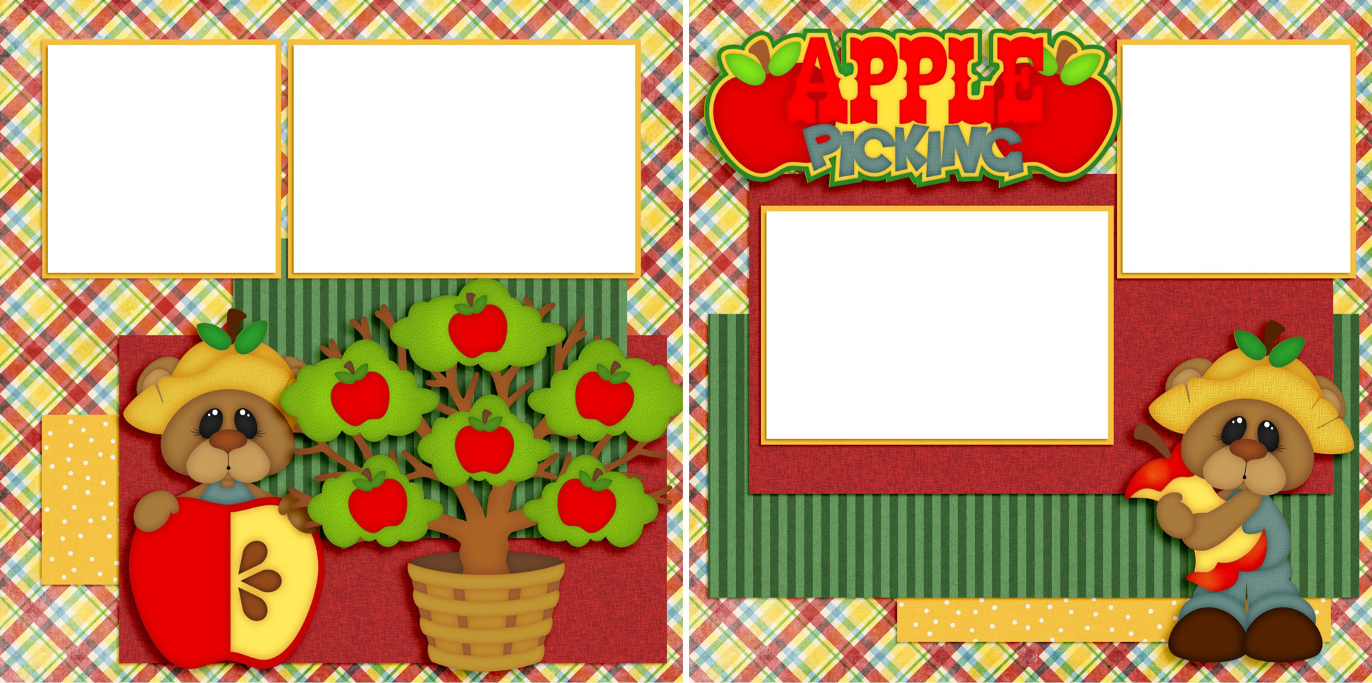 Apple Picking - Digital Scrapbook Pages - INSTANT DOWNLOAD - 2019 - EZscrapbooks Scrapbook Layouts Fall - Autumn