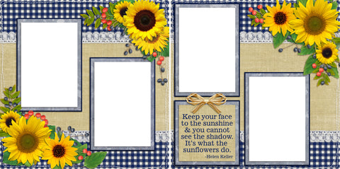 Sunflowers - Digital Scrapbook Pages - INSTANT DOWNLOAD - EZscrapbooks Scrapbook Layouts Farm - Garden, Summer