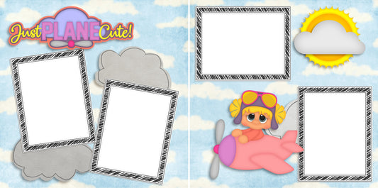 Just Plane Cute Girl - Digital Scrapbook Pages - INSTANT DOWNLOAD - EZscrapbooks Scrapbook Layouts Baby - Toddler, Kids