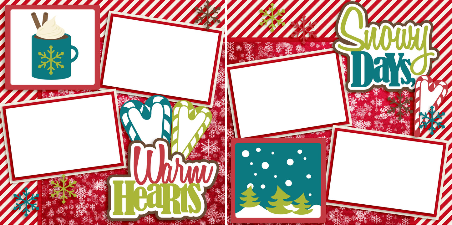 Snowy Days - Digital Scrapbook Pages - INSTANT DOWNLOAD - EZscrapbooks Scrapbook Layouts Christmas, Winter