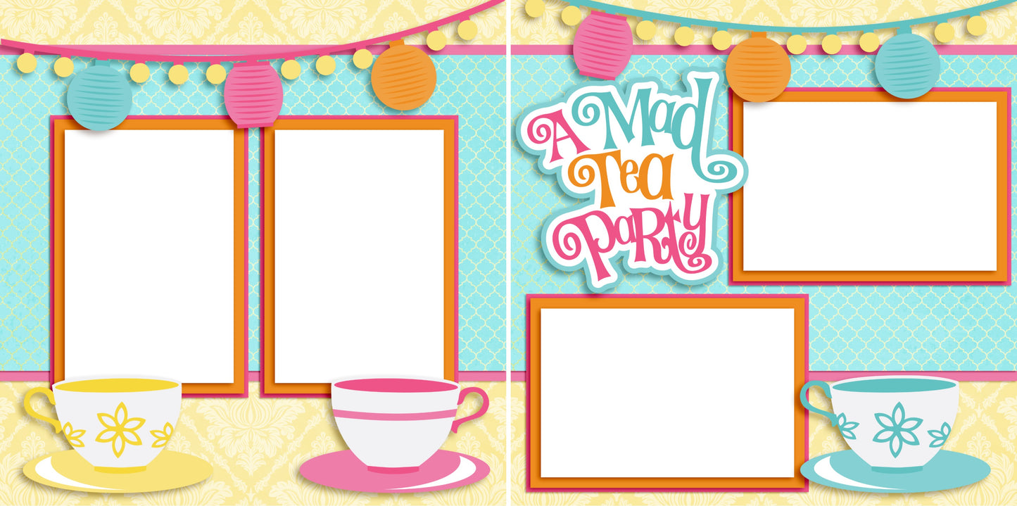 A Mad Tea Party - Digital Scrapbook Pages - INSTANT DOWNLOAD - EZscrapbooks Scrapbook Layouts Disney