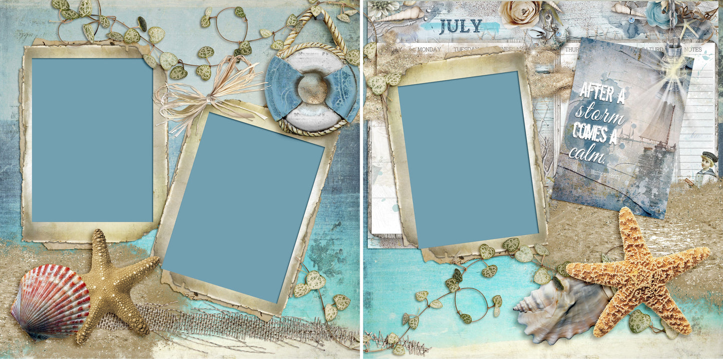 July - 4834 - EZscrapbooks Scrapbook Layouts Months of the Year