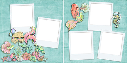 Mermaids EZ Quick Pages -  Digital Bundle - 10 Digital Scrapbook Pages - INSTANT DOWNLOAD