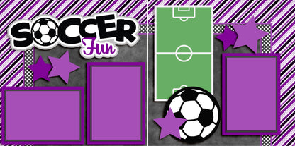 Soccer Fun Purple - 3290 - EZscrapbooks Scrapbook Layouts soccer, Sports