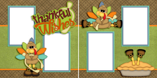 Thankful Wishes - Digital Quick Page Set - INSTANT DOWNLOAD - EZscrapbooks Scrapbook Layouts Thanksgiving